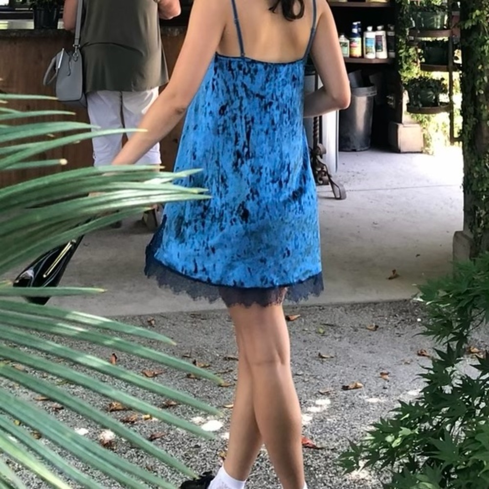 Satin/velvet slip dress